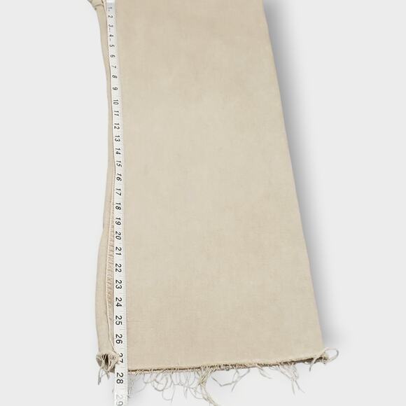 Zara Womens Marine Straight Wide Leg Jean High Rise Raw Hem Beige Sz 8 Modern - Picture 10 of 14